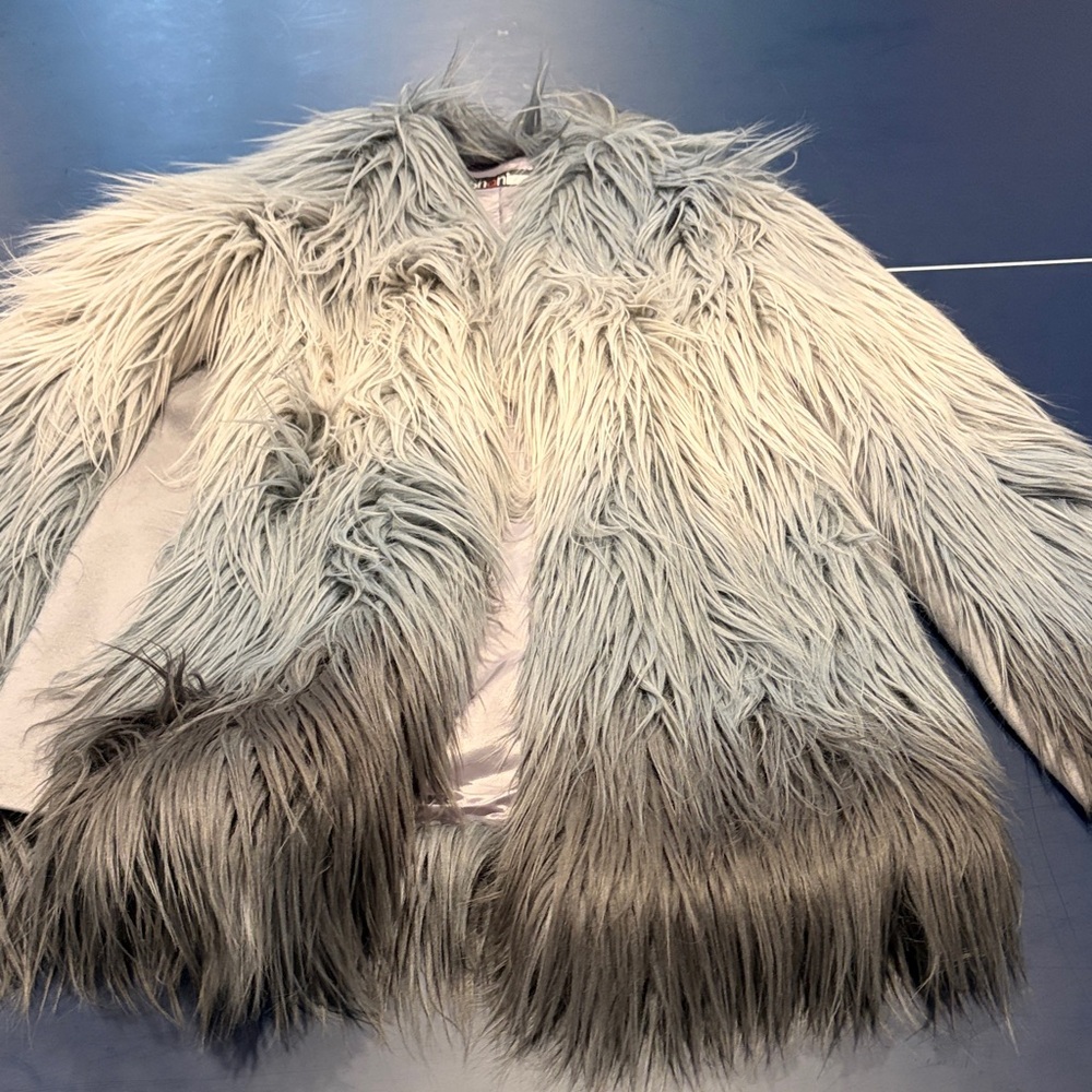 Gray Faux Fur Coat